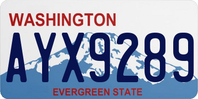 WA license plate AYX9289