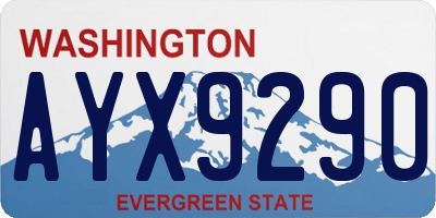 WA license plate AYX9290