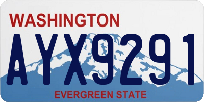 WA license plate AYX9291