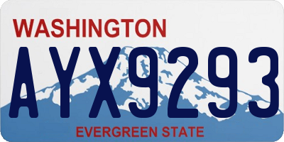 WA license plate AYX9293