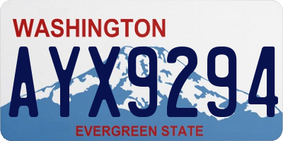 WA license plate AYX9294