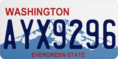 WA license plate AYX9296