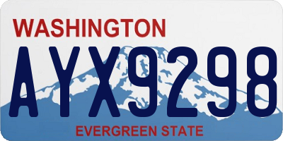 WA license plate AYX9298