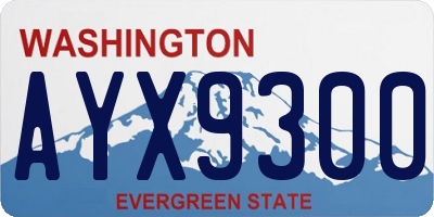 WA license plate AYX9300