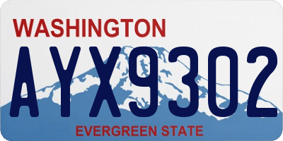 WA license plate AYX9302