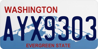 WA license plate AYX9303