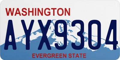 WA license plate AYX9304