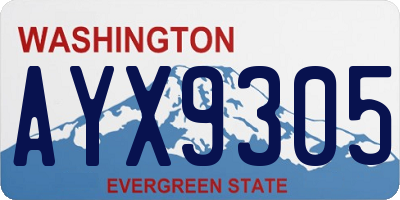 WA license plate AYX9305