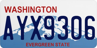 WA license plate AYX9306