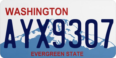 WA license plate AYX9307