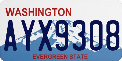 WA license plate AYX9308