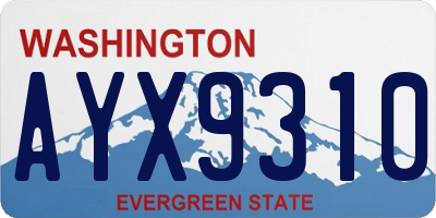 WA license plate AYX9310