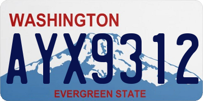 WA license plate AYX9312