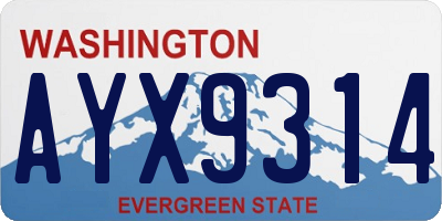 WA license plate AYX9314