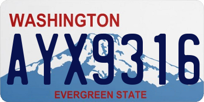 WA license plate AYX9316