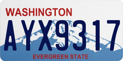 WA license plate AYX9317