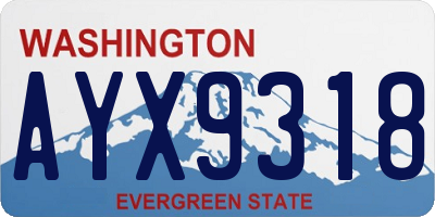 WA license plate AYX9318