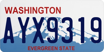 WA license plate AYX9319