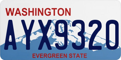 WA license plate AYX9320