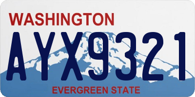 WA license plate AYX9321