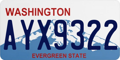 WA license plate AYX9322