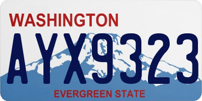 WA license plate AYX9323