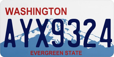 WA license plate AYX9324