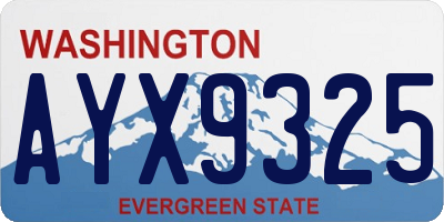 WA license plate AYX9325