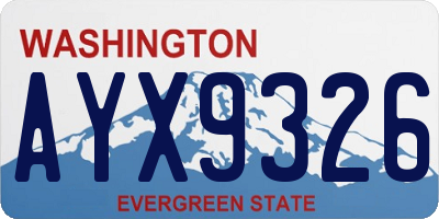 WA license plate AYX9326