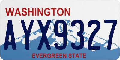 WA license plate AYX9327