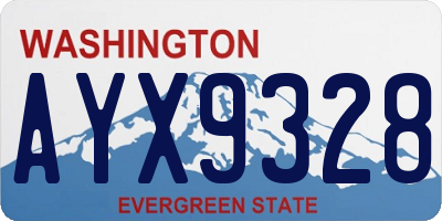 WA license plate AYX9328