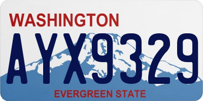 WA license plate AYX9329