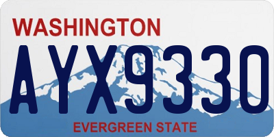 WA license plate AYX9330