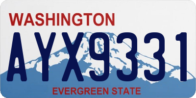 WA license plate AYX9331