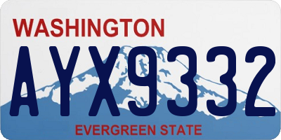 WA license plate AYX9332