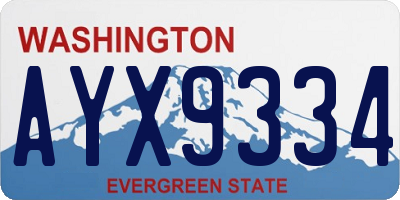 WA license plate AYX9334