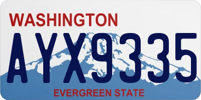 WA license plate AYX9335