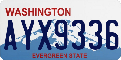 WA license plate AYX9336