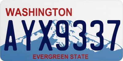 WA license plate AYX9337