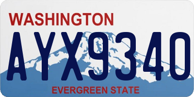 WA license plate AYX9340