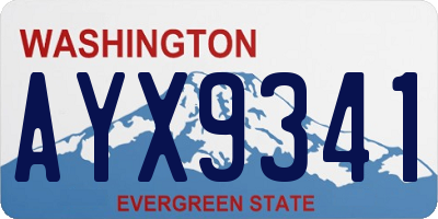 WA license plate AYX9341