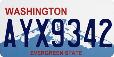 WA license plate AYX9342