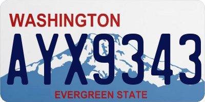 WA license plate AYX9343