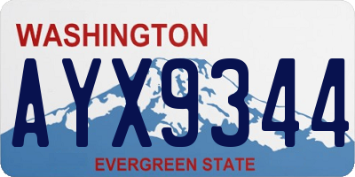 WA license plate AYX9344