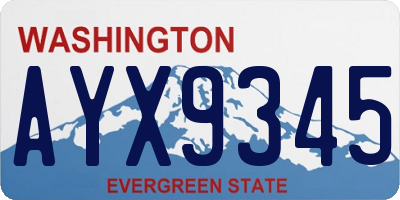 WA license plate AYX9345