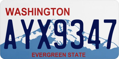 WA license plate AYX9347