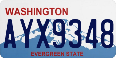 WA license plate AYX9348