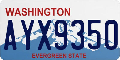 WA license plate AYX9350