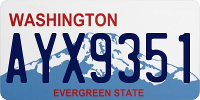 WA license plate AYX9351