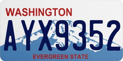 WA license plate AYX9352